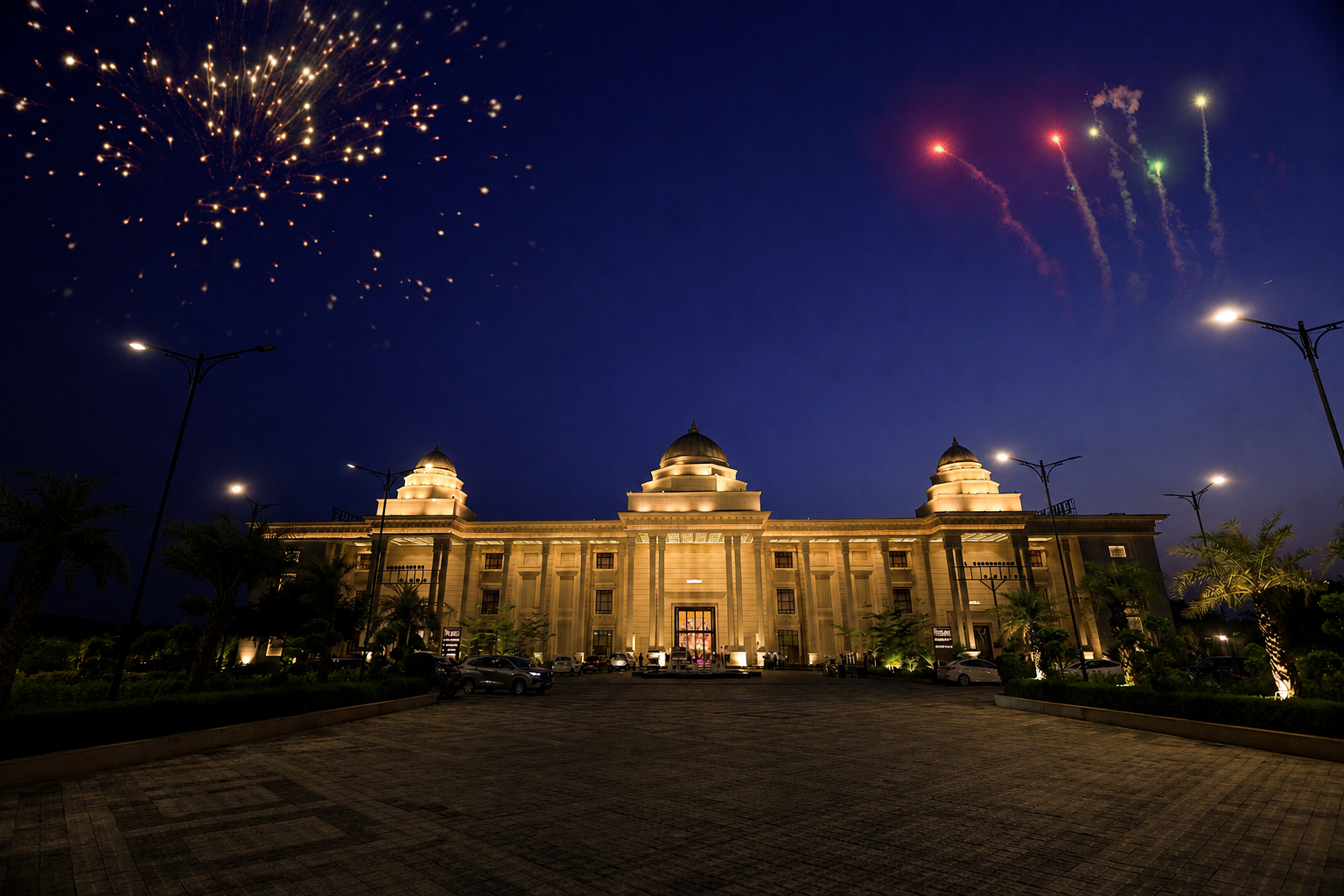 The Weddings Dot at night